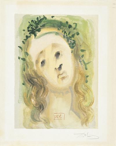 真作　サルヴァドールダリ　リトグラフ　ダンテ　神曲　煉獄編　500部限定　サイン サルバドール・ダリ《ダンテ「神曲」煉獄篇 第十歌 受胎告知