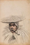 『農夫』油絵　現代アート ジョルジュ・ビゴー《農夫》 | アートプラットフォームジャパン（APJ）