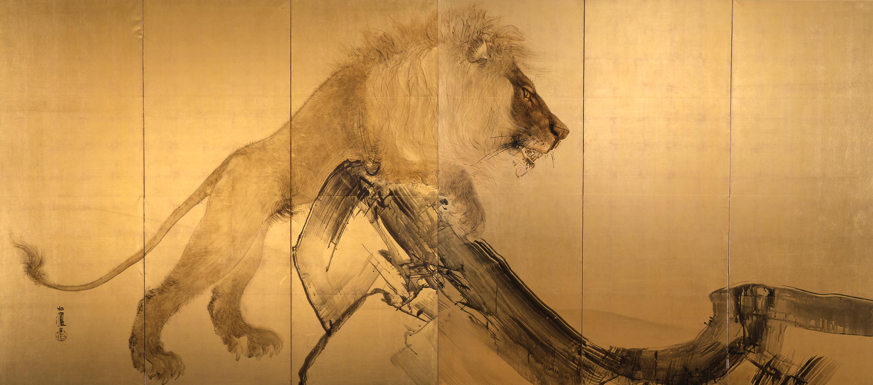 模写/竹内栖鳳/虎図/トラ図/花鳥図/掛軸/名家伝来/AK-892 竹内栖鳳《虎・獅子図》 | アートプラットフォームジャパン（APJ）