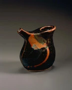 河井寬次郎《黒釉三色打薬扁壺（鉄薬扁壺）》 | アート