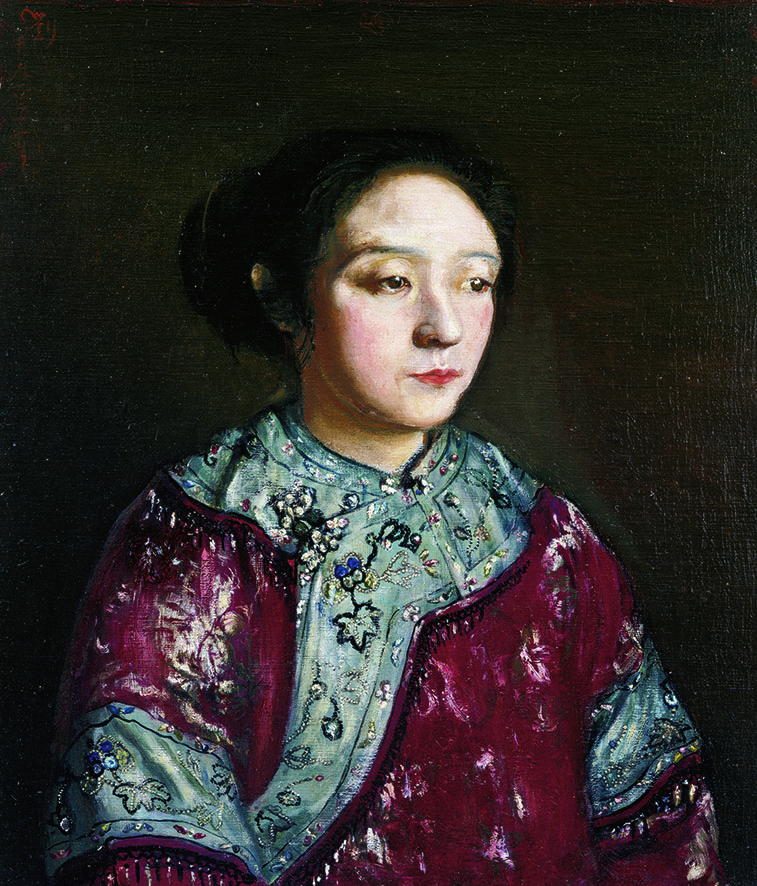 岸田劉生, Teruko, in Chinese Dress, Portrait of the Artist's