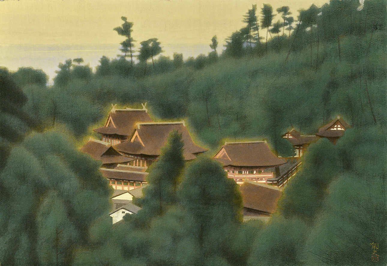 平山郁夫、出雲路日御碕、希少画集画、新品高級額装付 平山郁夫《出雲路日御碕》 | アートプラットフォームジャパン（APJ）