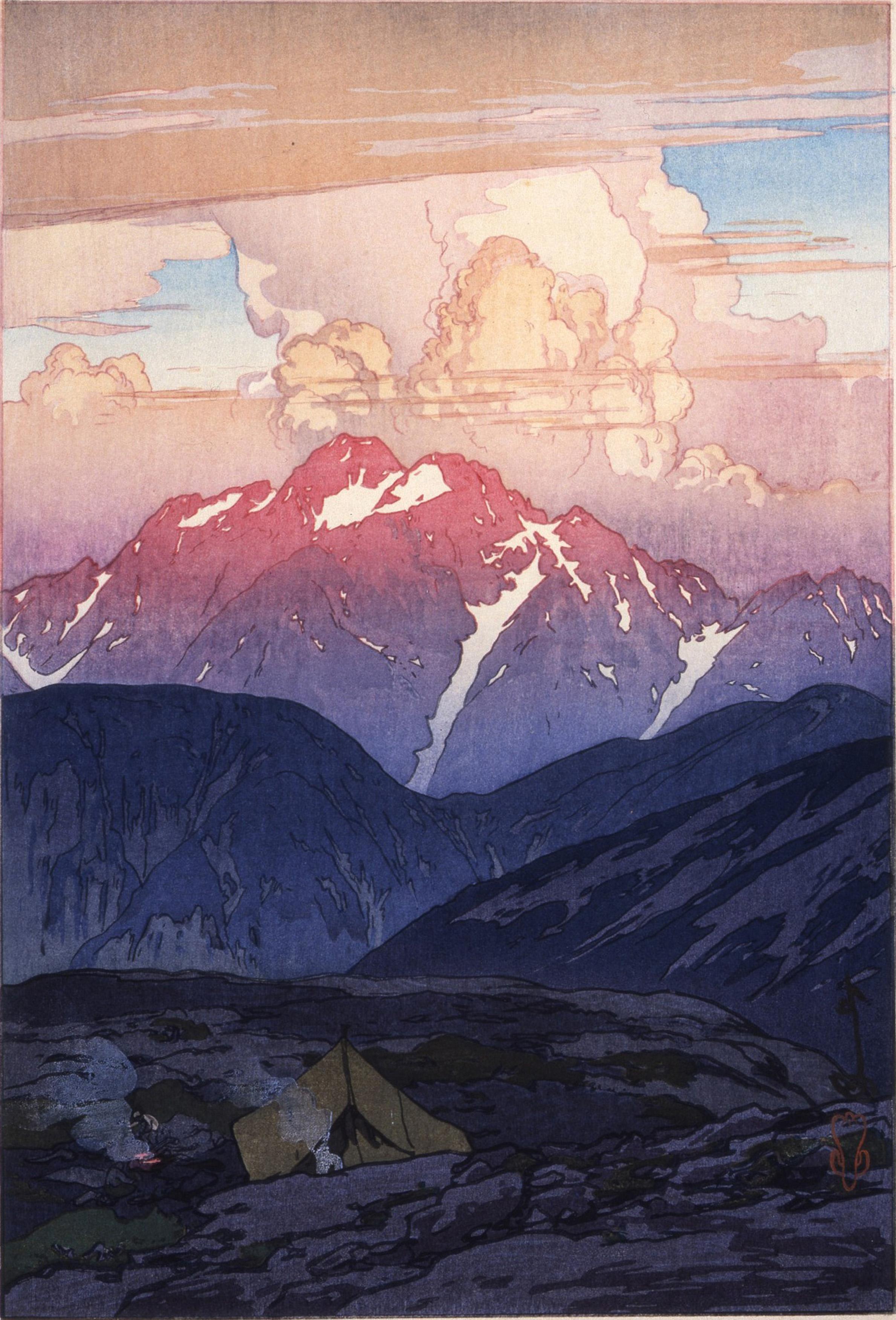 吉田　博、日本アルプス十二題　剱山の朝、希少な画集より、高級額装付、状態良好 吉田 博《日本アルプス十二題 剱山の朝》 | アートプラットフォーム