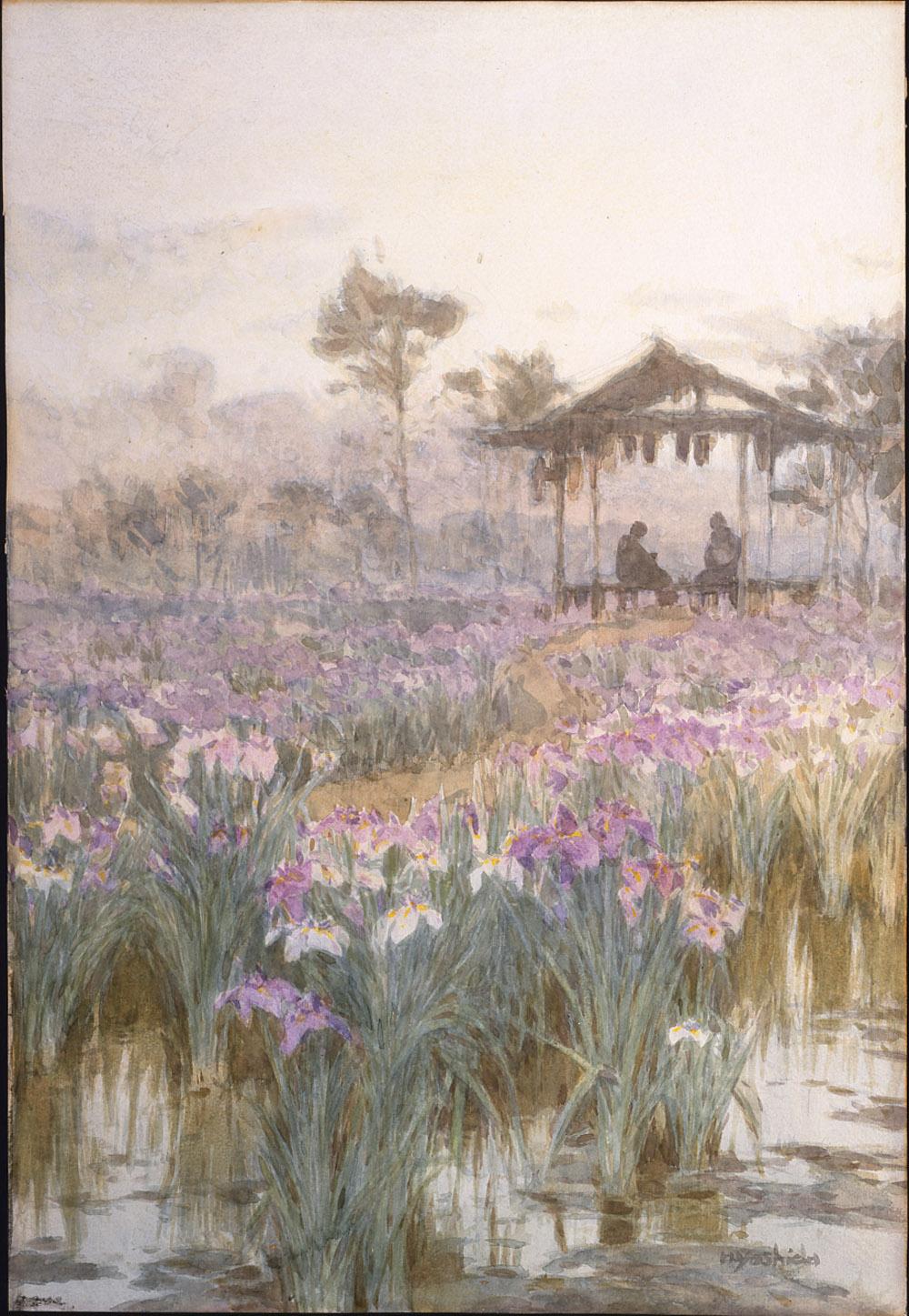 吉田 博《菖蒲園》 | アートプラットフォームジャパン（APJ）