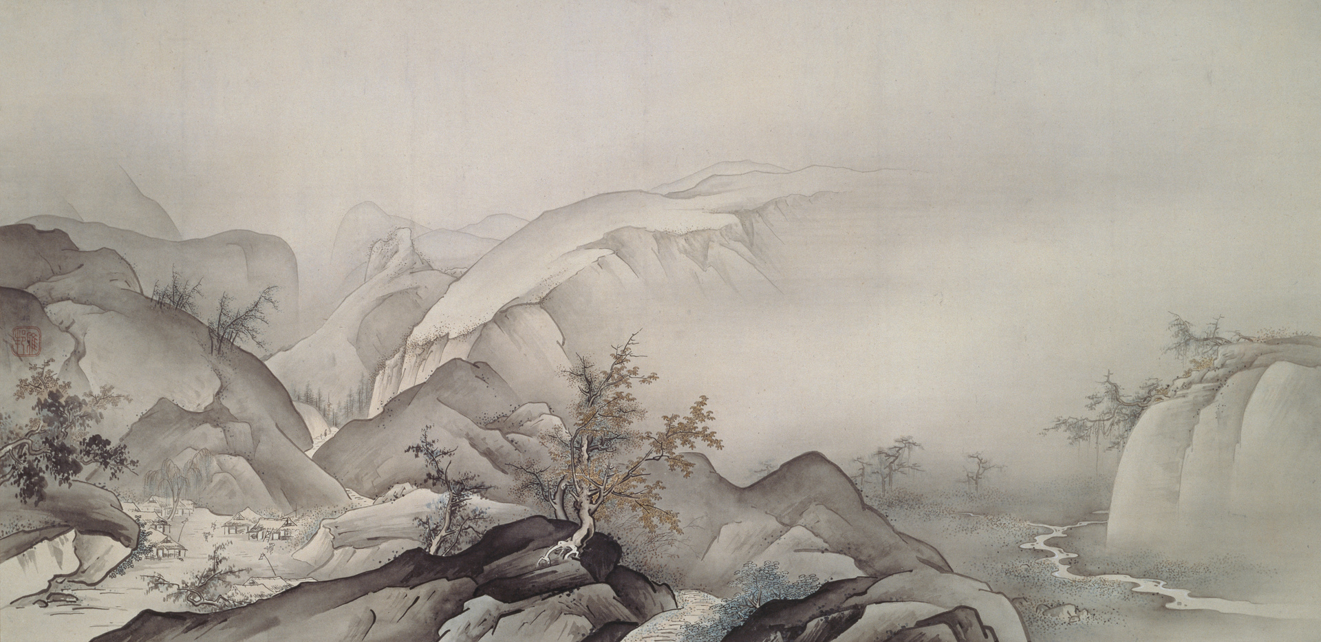 橋本雅邦《秋景山水図》 | アートプラットフォームジャパン（APJ）